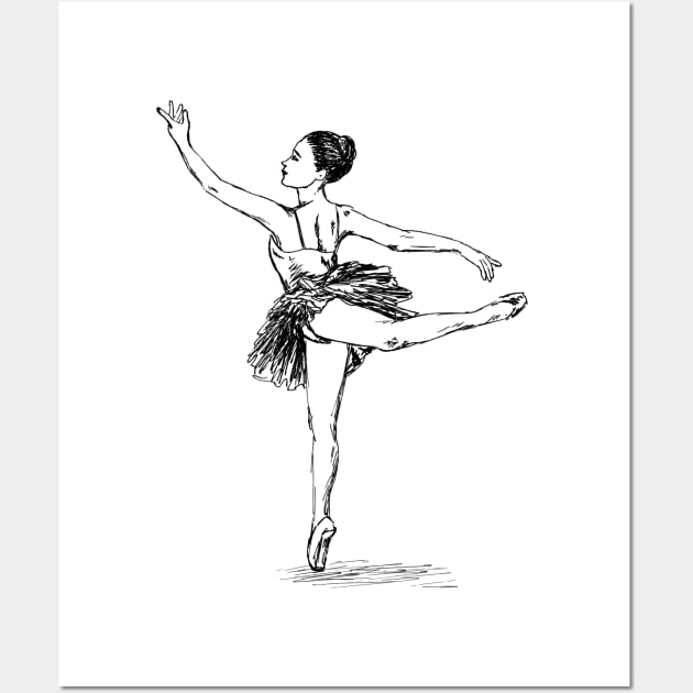 Ballerina Print Wall Art by rachelsfinelines